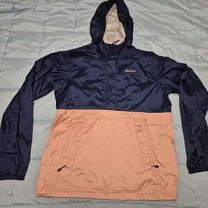 Marmot Navy And Pink Windbreaker with Patterned Lining